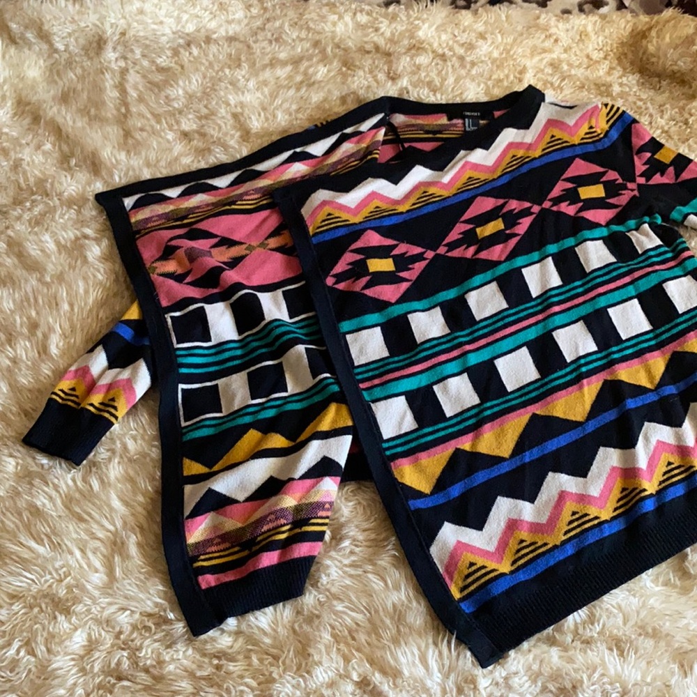 Forever21 Asymmetrical Tribal Cardigan